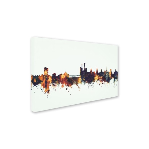 Michael Tompsett 'Iowa City Iowa Skyline V' Canvas Art,16x24